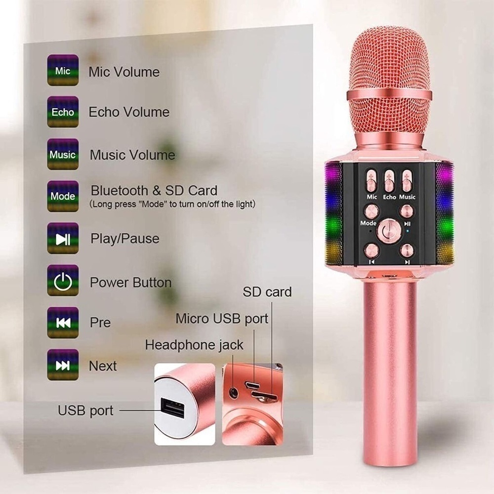 Bonaok Bluetooth Handheld Karaoke Microphone Bluetooth T29 - Picture 7 of 7